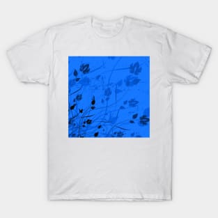 Special Floral Art Blue Black T-Shirt